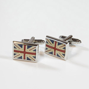 Gemelli Cufflinks Bandiera Uk 100% Ottone